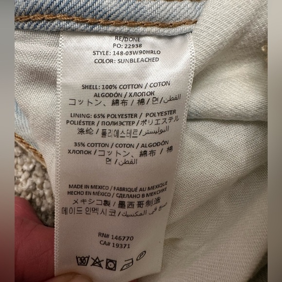 Re/Done Jeans 90s High Rise Loose Light Blue White Tie-Dye Size 25 NWT $279 MSRP - Picture 7 of 13